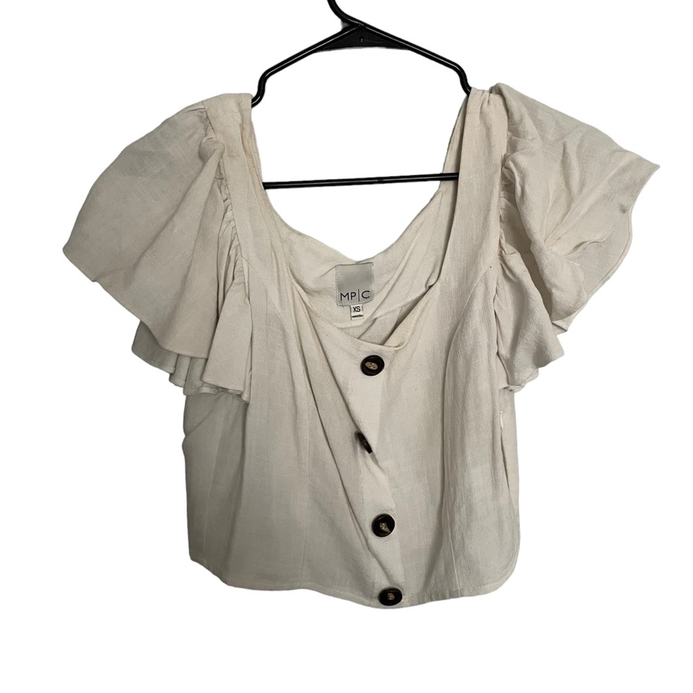 White ruffled shirt
